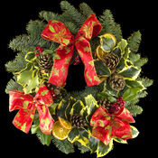 Traditionally Decorated 10Inch Pine Wreath