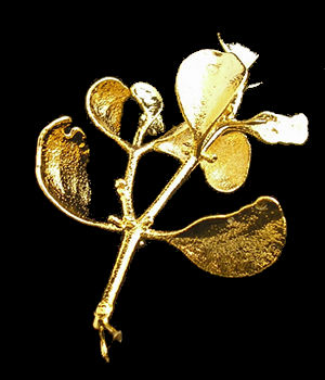 A 24Kt Gold Dipped Sprig Of Christmas Mistletoe Delivered Throughout The Uk
