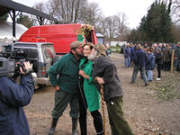 Ken kissing a BBC reporter
