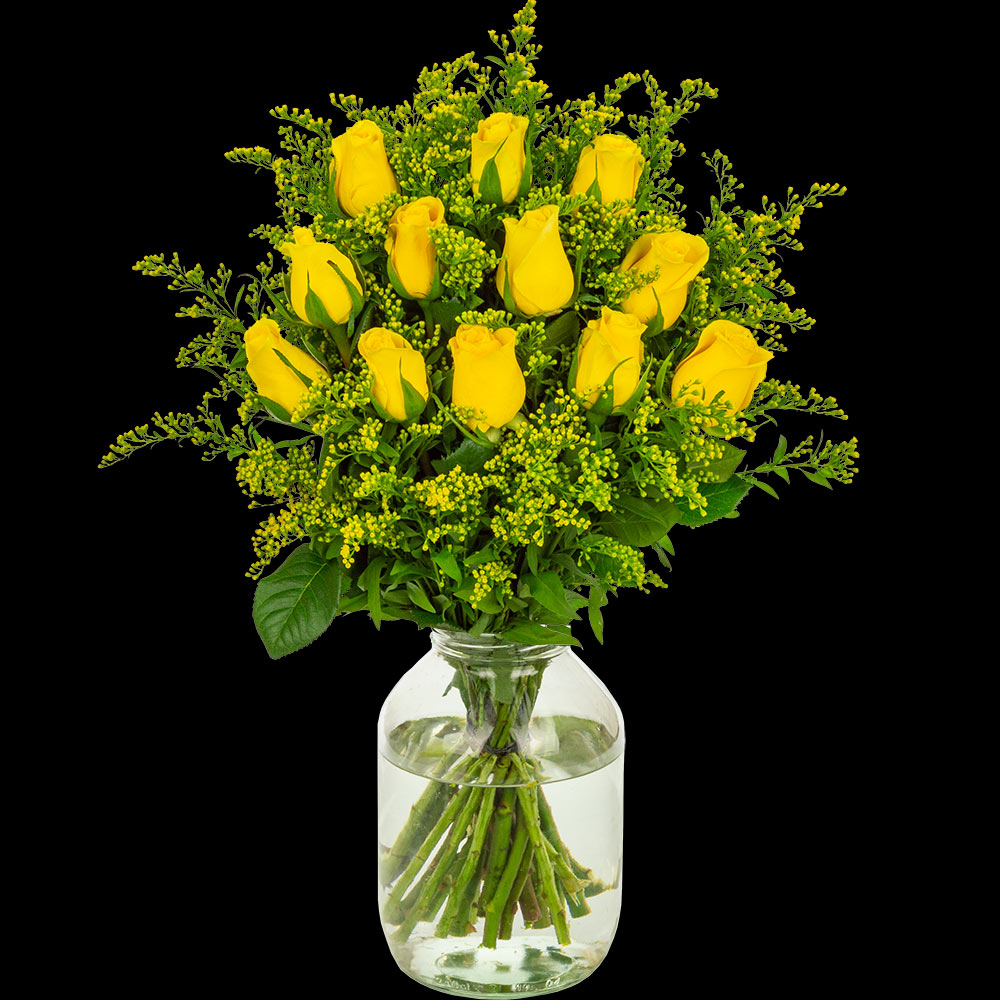 12 Luxury Yellow Roses