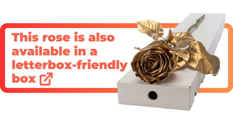 These gold roses are also available in a letterbox-friendly box.