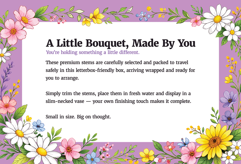 Included flowers message