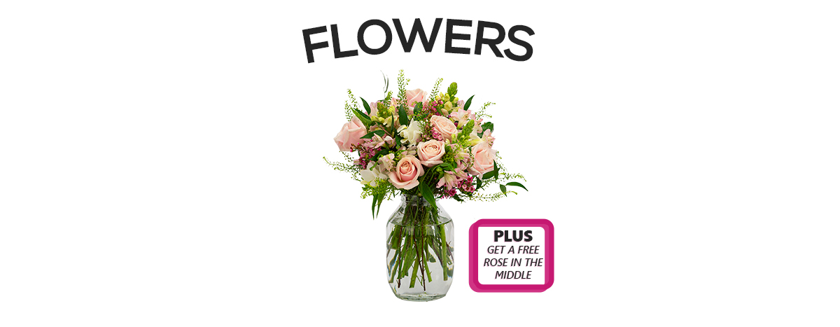 Send a bouquet of fresh flowers and get a free single rose in the middle