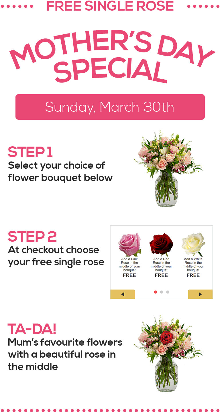 Add a Single Rose to your Mother's Day Bouquet