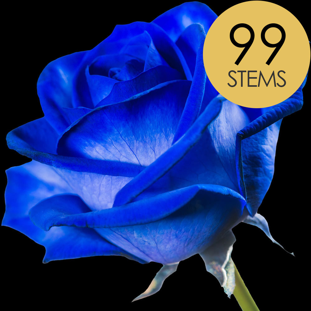 99 Blue (Dyed) Roses