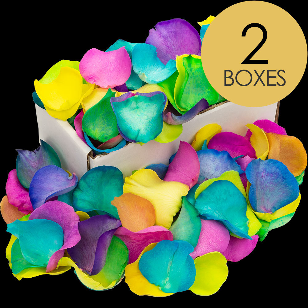 2 Boxes of Happy Rainbow Rose Petals