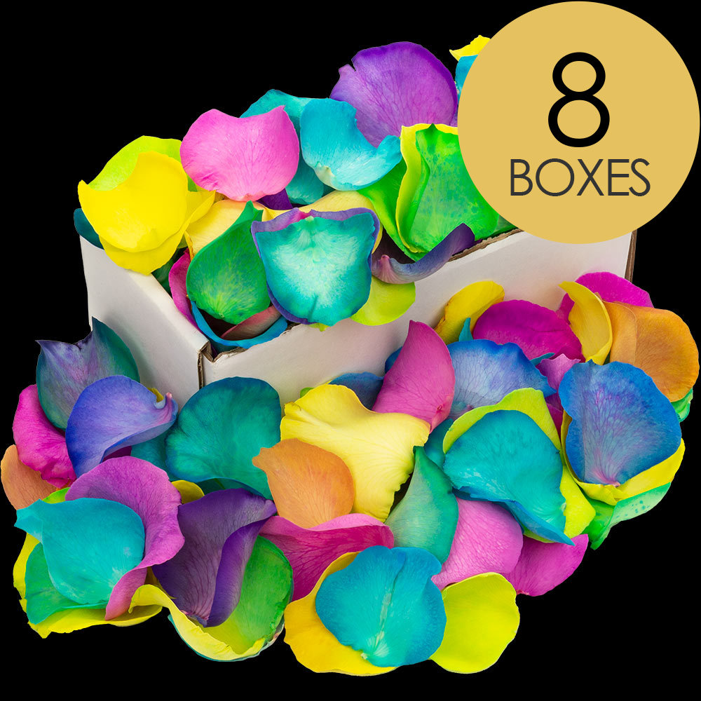8 Boxes of Happy Rainbow Rose Petals