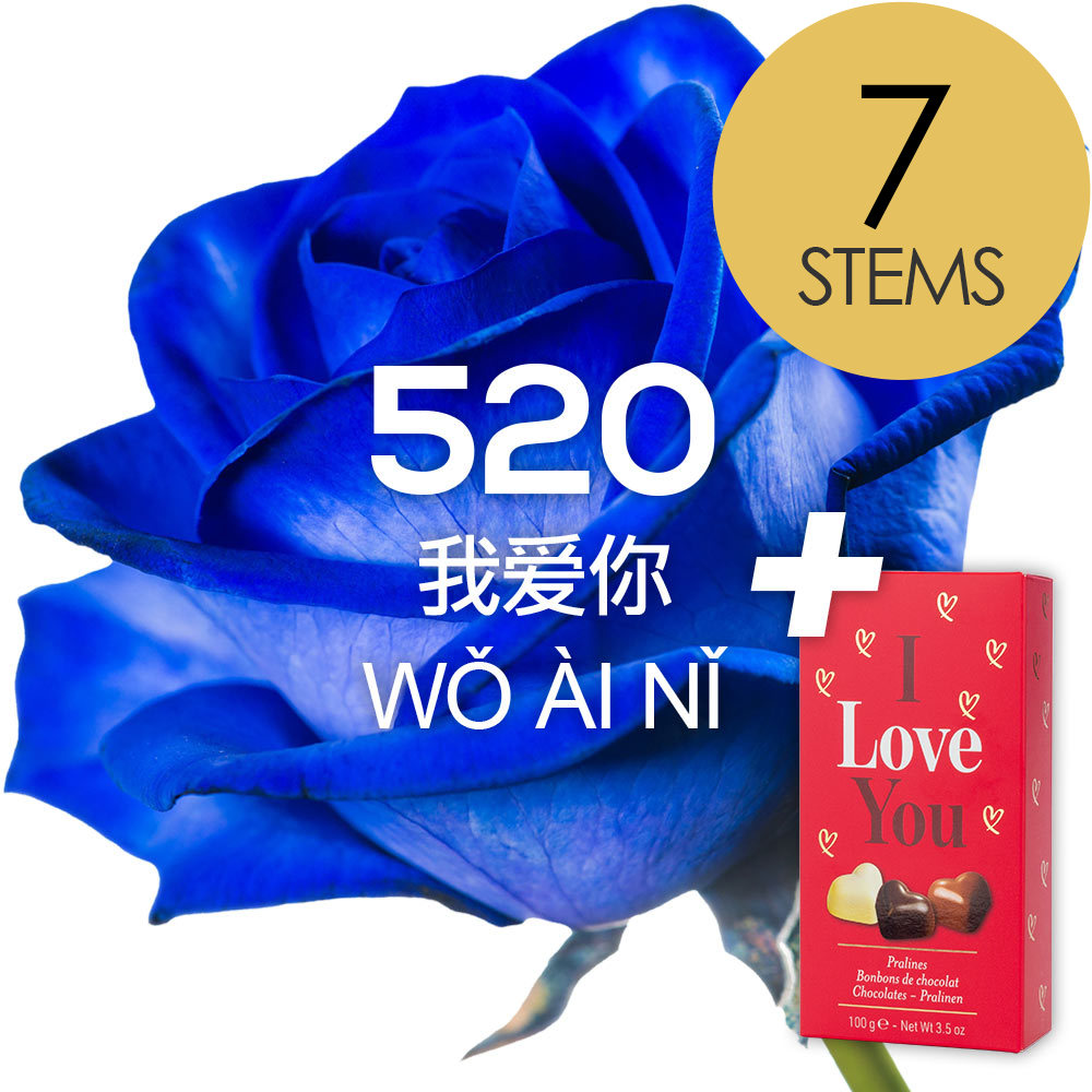 7 Blue Roses (5 + 2 + 0) with ILU Chocs