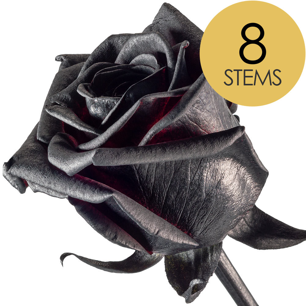 8 Black Roses