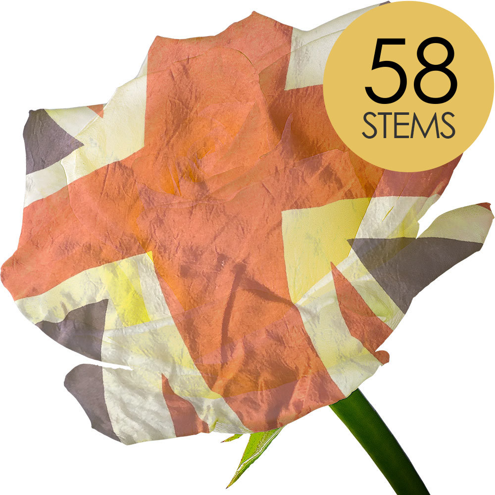 58 Red, White and Blue Roses