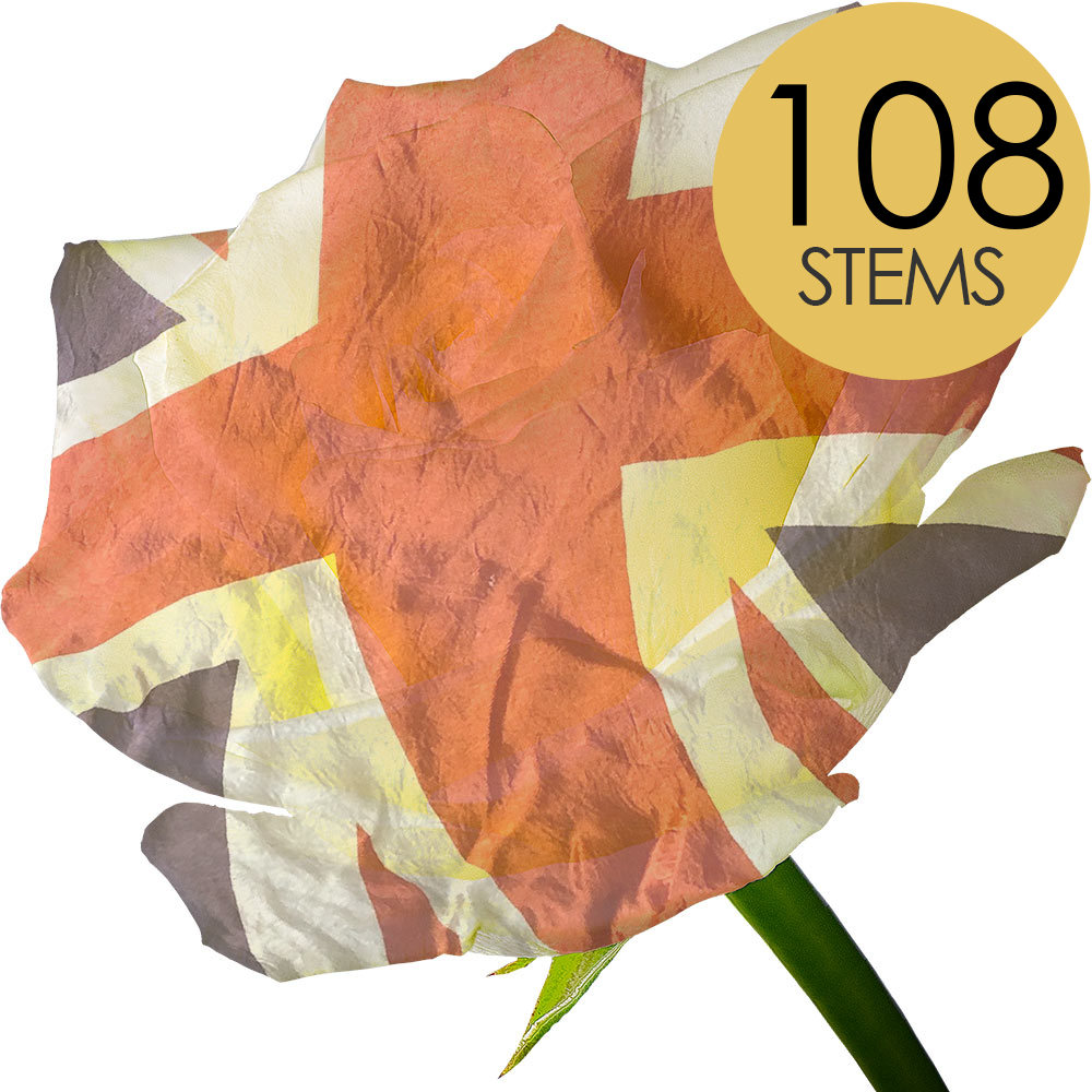 108 Red, White and Blue Roses