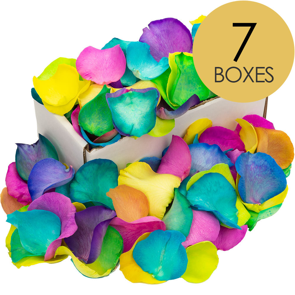 7 Boxes of Happy Rainbow Rose Petals