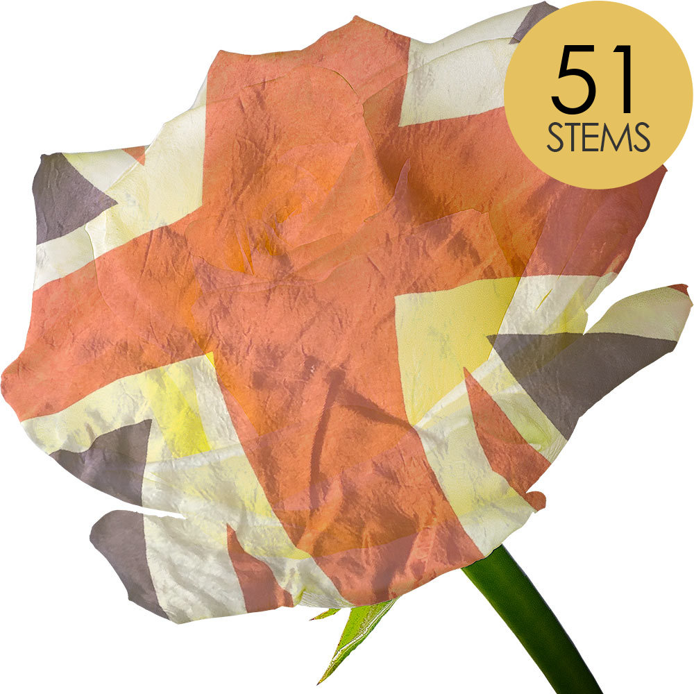 51 Red, White and Blue Roses