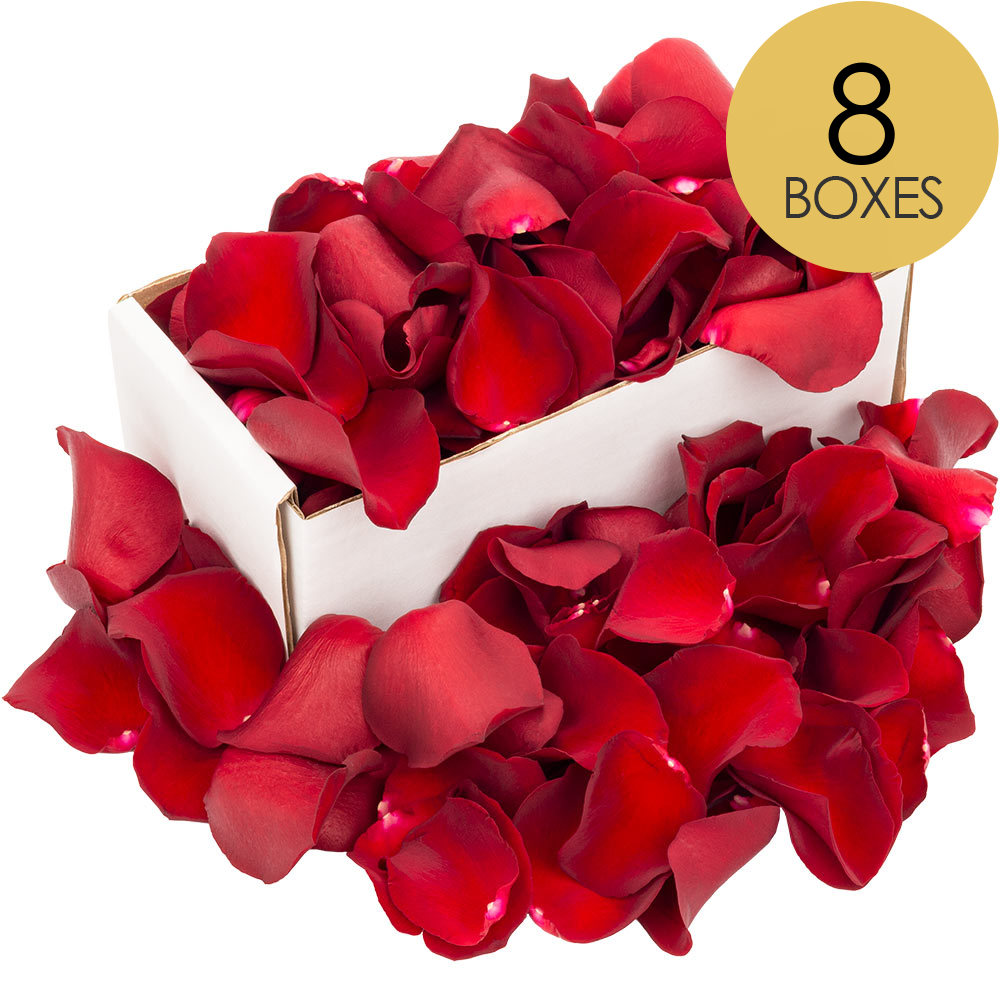 8 Boxes of Red Rose Petals
