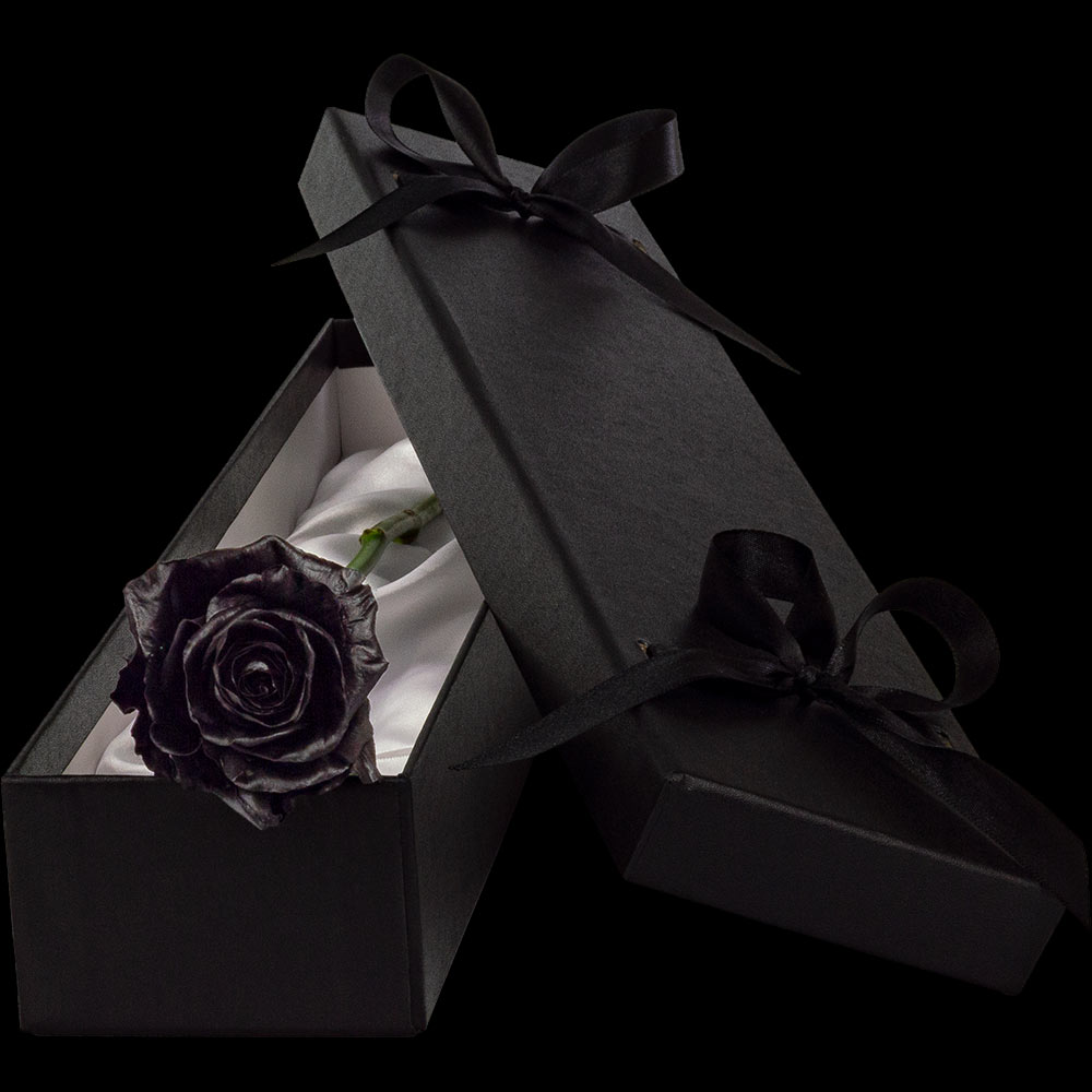  Single Luxury Black (Painted) Rose