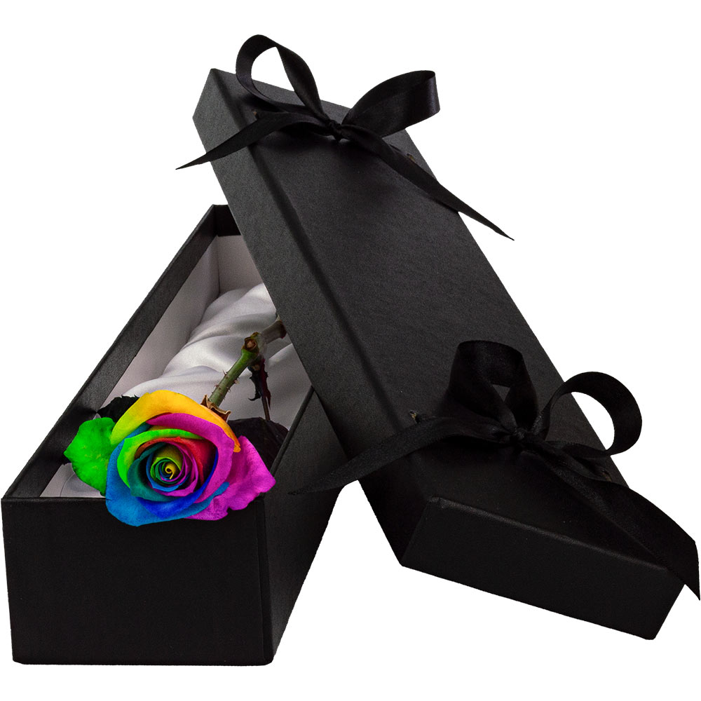 Image of Single Luxury Happy (Rainbow) Rose