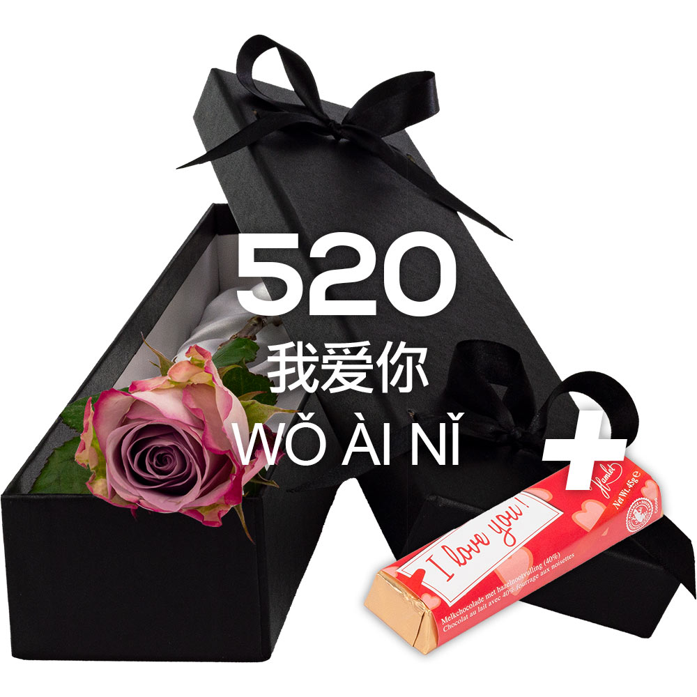 Single Luxury Lilac Rose with ILU Chocs
