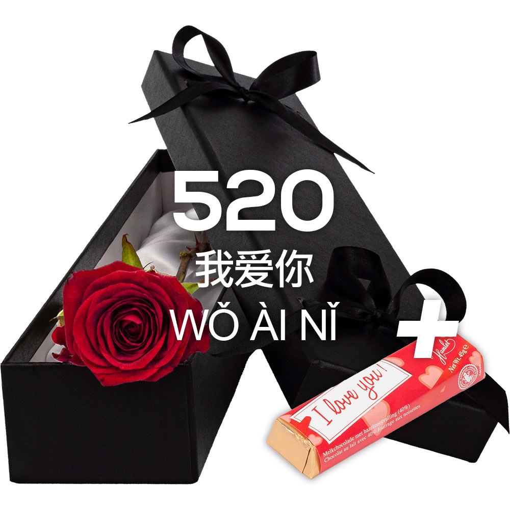 Single Luxury Red Rose with ILU Chocs