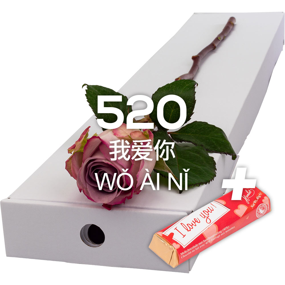 Single Letterbox Lilac Rose with ILU Chocs