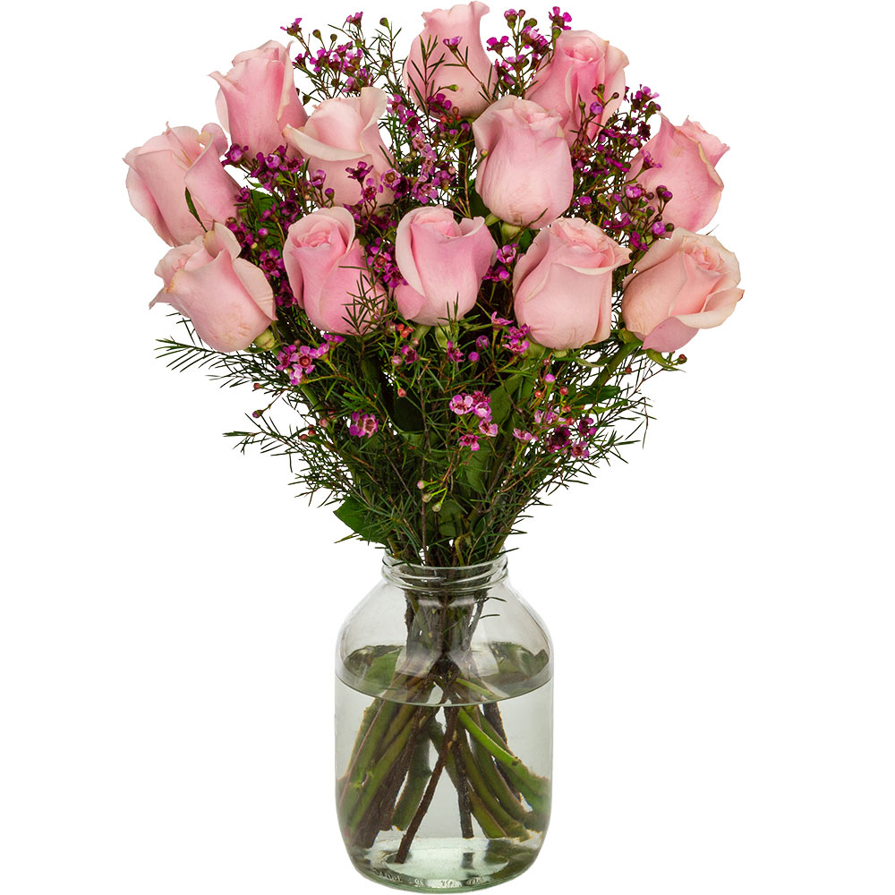 12 Pink Roses image